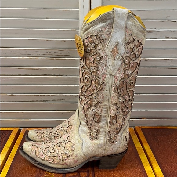 Women’s Corral Cowgirl Boot- Pink Glitter Wedding - Picture 2 of 4
